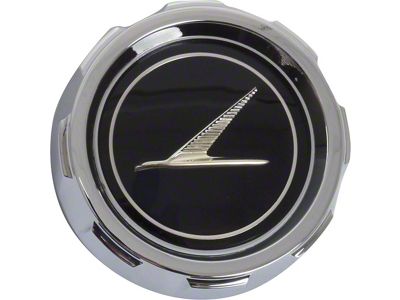 Gas Cap - Chrome With Gold Falcon On Black Background - Falcon Except Station Wagon, Sedan Delivery & Ranchero