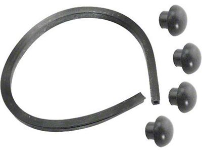 Gas Tank Apron Channel Kit - Rubber Seal With 4 Plugs - Ford Passenger