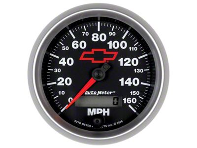 Auto Meter Chevy Black Series 3-3/8-Inch Programmable Speedometer; 0-160 MPH