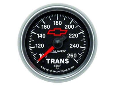 Gauge, Trans. Temp, 2 1/16, 100-260F, Digital Stepper Motor, Chevy Red Bowtie