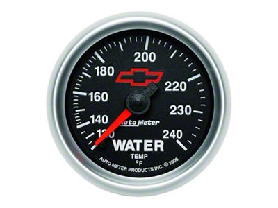 Gauge, Water Temp, 2 1/16, 120-240F, Mechanical, Chevy Red Bowtie