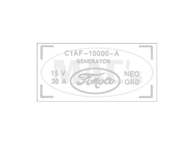 Generator Decal - C1AF-10000-A - Ford