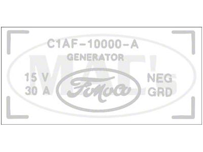 Generator Decal - C1AF-10000-A - Ford