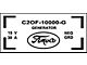 Generator Decal - C2OF-10000-G - Ford