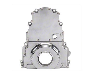 GM LS Aluminum 2 Piece Timing Cover With Cam Sensor Hole, Polished