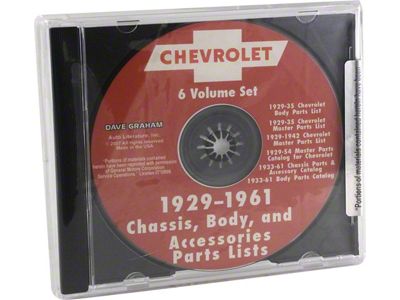 1929-1978 GM Numerical Accessory Parts List (CD-ROM)