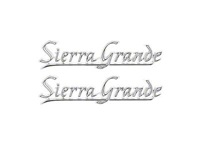 GMC Truck Quarter Panel Emblem, Sierra Grande Script, 1969-1972