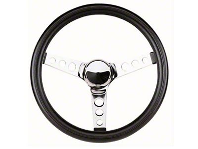 Grant Classic Steering Wheel, Black With Polished Spokes, 13-1/3