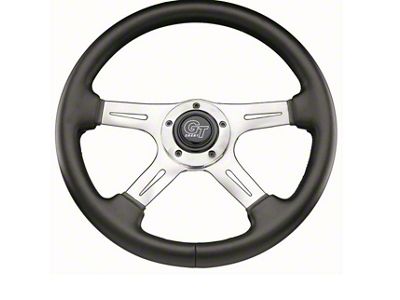 Grant Elite Steering Wheel, Black With Polished Spokes, Four Spoke 14