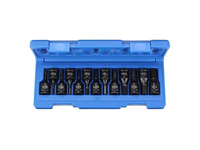 Grey Pnuematic 3/8-Inch Drive Standard Length Combo Hex Driver Metric/SAE Set Impact Socket Set; 13-Piece