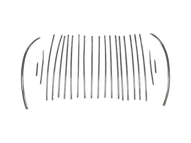 Grille Trim Set - Stainless Steel - 24 Pieces - Ford Deluxe