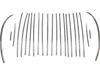 Grille Trim Set - Stainless Steel - 24 Pieces - Ford Deluxe