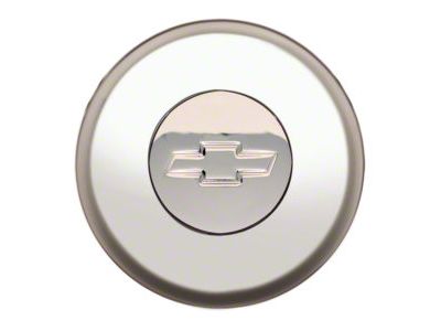 GT Performance Euro/Gasser Horn Button with Engraved Chevy Bowtie; Smooth; Polished (Universal; Some Adaptation May Be Required)