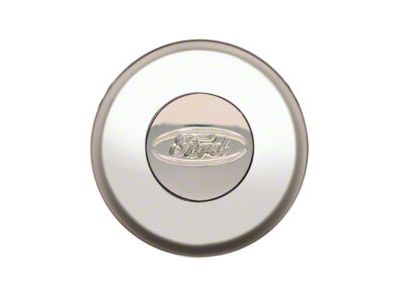 GT Performance Euro/Gasser Horn Button with Engraved Ford Oval; Smooth; Polished (Universal; Some Adaptation May Be Required)