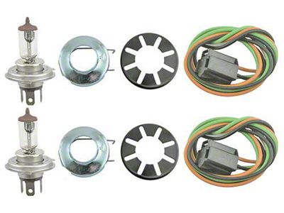 Headlight Conversion Kit - Quartz Halogen - 6 Volt - Converts Your Original Reflectors - Ford