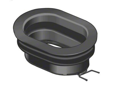 Heater Inlet Collar & Connector - Metal Ring & Rubber Bellows With Squeeze Clamp Built-In - Ford
