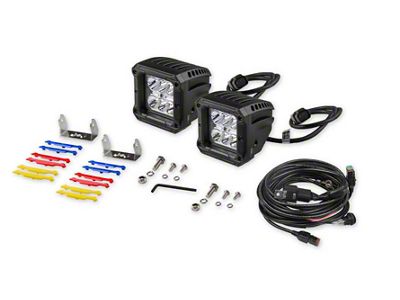 High Output Cube Lights - Beam Pattern 8 Degree Spot Light w/ Pigtail Harness & Mounting Hardware