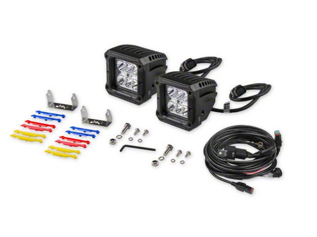 High Output Cube Lights - Beam Pattern 8 Degree Spot Light w/ Pigtail Harness & Mounting Hardware