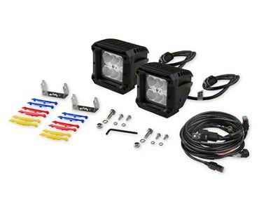 High Output Cube Lights - Beam Pattern 90 Degree Flood Light w/ Pigtail Harness & Mounting Hardware