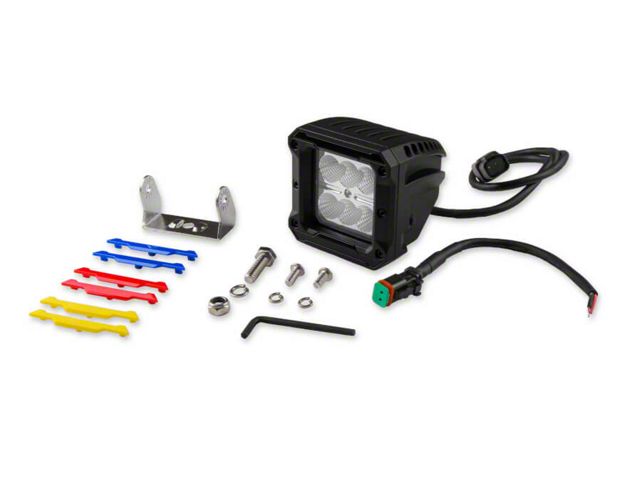 High Output Cube Lights - Beam Pattern 90 Degree Flood Light w/ Pigtail Harness & Mounting Hardware