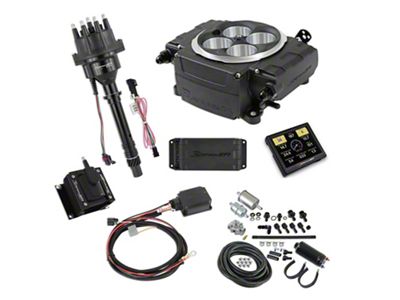 Holley Sniper 2 EFI Hyperspark Ignition System Master Kit Bundle with 3.50-Inch Handheld Display for Small/Big Block Chevy; Black
