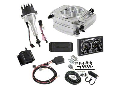 Holley Sniper 2 EFI Hyperspark Ignition System Master Kit Bundle with 5-Inch Handheld Display for Small Block Ford; Polished