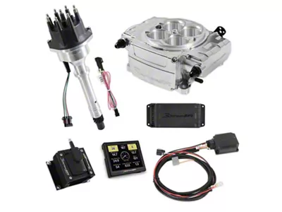 Holley Sniper 2 EFI Hyperspark Ignition System Bundle with 3.50-Inch Handheld Display for Small/Big Block Chevy; Polished