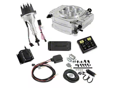 Holley Sniper 2 EFI Hyperspark Ignition System Master Kit Bundle with 3.50-Inch Handheld Display for Small Block Ford; Polished