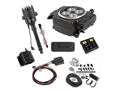 Holley Sniper 2 EFI Hyperspark Ignition System Master Kit Bundle with 3.50-Inch Handheld Display for Small/Big Block Chevy; Black