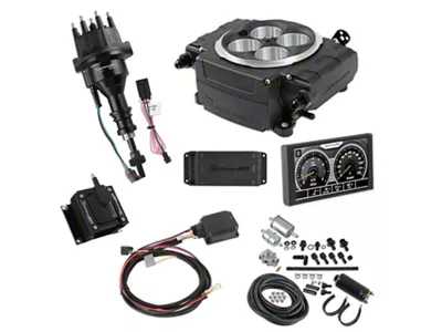 Holley Sniper 2 EFI Hyperspark Ignition System Master Kit Bundle with 5-Inch Handheld Display for Small Block Ford; Black