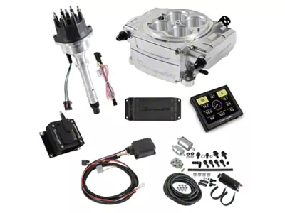 Holley Sniper 2 EFI Hyperspark Ignition System Master Kit Bundle with 3.50-Inch Handheld Display for Small/Big Block Chevy; Polished
