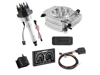 Holley Sniper 2 EFI Hyperspark Ignition System Bundle with 5-Inch Handheld Display for Small/Big Block Chevy; Polished