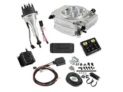 Holley Sniper 2 EFI Hyperspark Ignition System Master Kit Bundle with 3.50-Inch Handheld Display for Small Block Ford; Polished