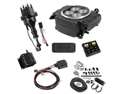 Holley Sniper 2 EFI Hyperspark Ignition System Master Kit Bundle with 3.50-Inch Handheld Display for Small Block Ford; Black