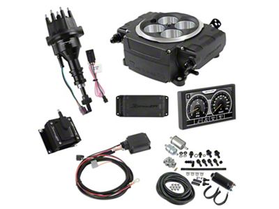 Holley Sniper 2 EFI Hyperspark Ignition System Master Kit Bundle with 5-Inch Handheld Display for Small Block Ford; Black