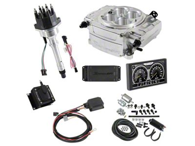 Holley Sniper 2 EFI Hyperspark Ignition System Master Kit Bundle with 5-Inch Handheld Display for Small/Big Block Chevy; Polished