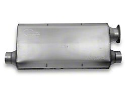 Hooker BlackHeart Aero Chamber Offset/Dual Oval Muffler; 2.50-Inch Inlet/3-Inch Outlet; Stainless (67-02 Firebird)