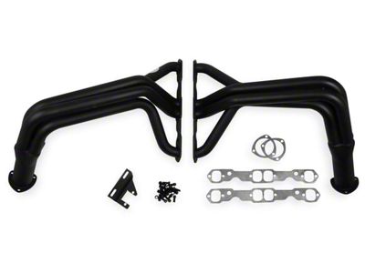 Hooker BlackHeart 1-3/4-Inch Super Competition Long Tube Headers; Black Painted (55-57 V8 150, 210, Bel Air, Nomad)