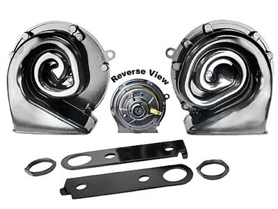 Horn Set With Brackets, High And Low Tone, 6-Piece (60-70 Falcon; 64-65 Falcon Sedan Delivery; 64-69 Comet)