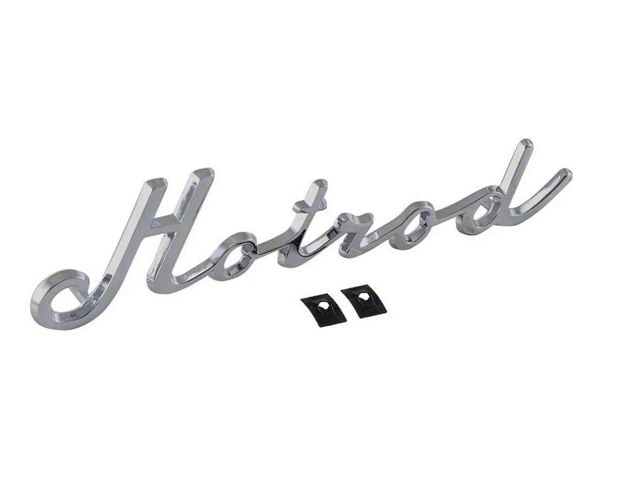Hotrod Script Emblem, Chrome, 1962-1979
