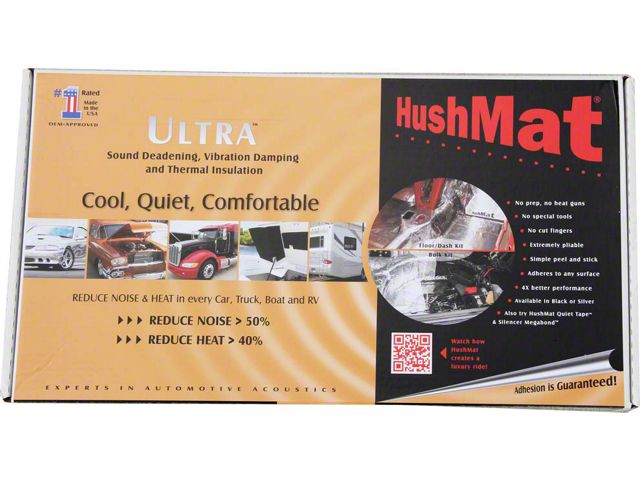 Hushmat Sound Deadening and Insulation Kit; Silver Foil; Floor/Dash (Universal; Some Adaptation May Be Required)