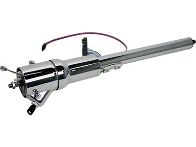 Ididit Camaro Steering Column, Tilt, With Ignition, Chrome, Floor Shift 1970-1975