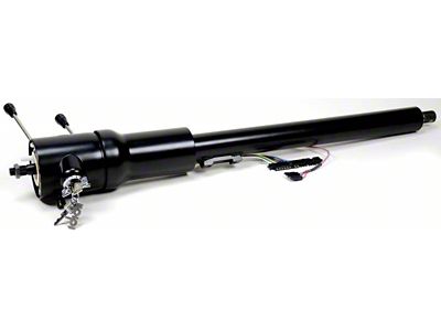 IDIDIT Tilt Floor Shift Steering Column with Keyed Ignition; Black (69-73 Nova)