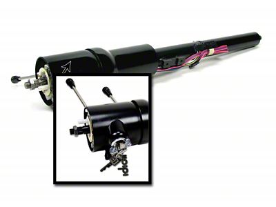 IDIDIT Tilt Floor Shift Steering Column with Keyed Ignition; Black (71-76 Caprice, Impala)