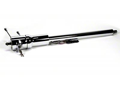 IDIDIT Tilt Floor Shift Steering Column with Keyed Ignition; Chrome (71-76 Caprice, Impala)