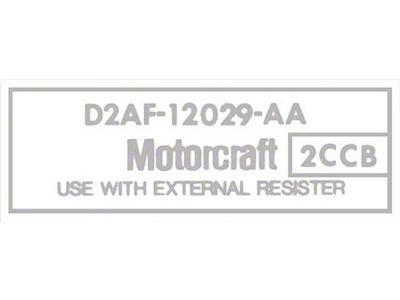 Ignition Coil Decal - Motorcraft - Ford