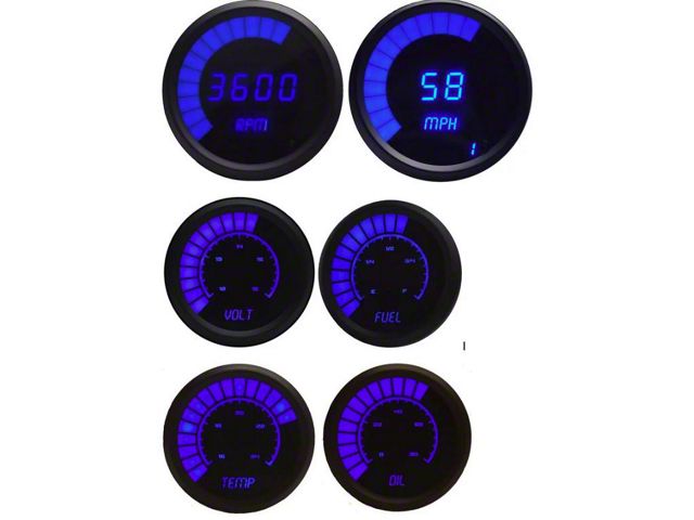 Intellitronix Blue Complete Bargraph Gauge Set With Black Bezel