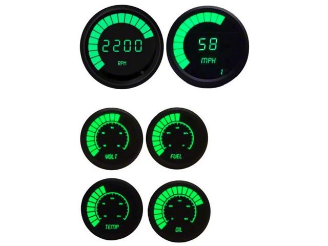 Intellitronix Green Complete Bargraph Gauge Kit With Black Bezel