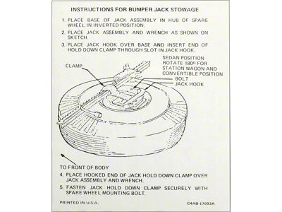 Jack Instruction Decal, Mercury, 1964