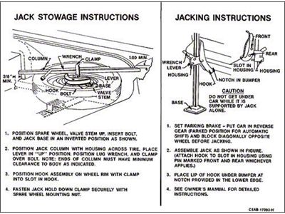 Jack Instructions Decal - C5AB-17093-H - Ford Convertible